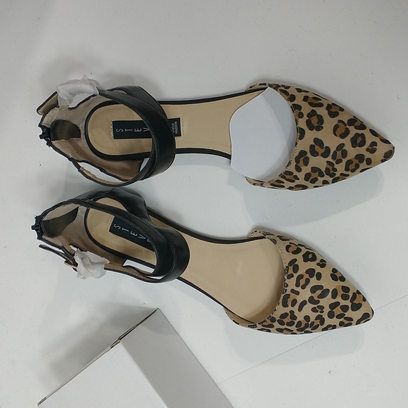 Steve Madden Shoes 9.5  Leopard P-elka Criss Cross D’Orsay Pointed Toe - Picture 6 of 10